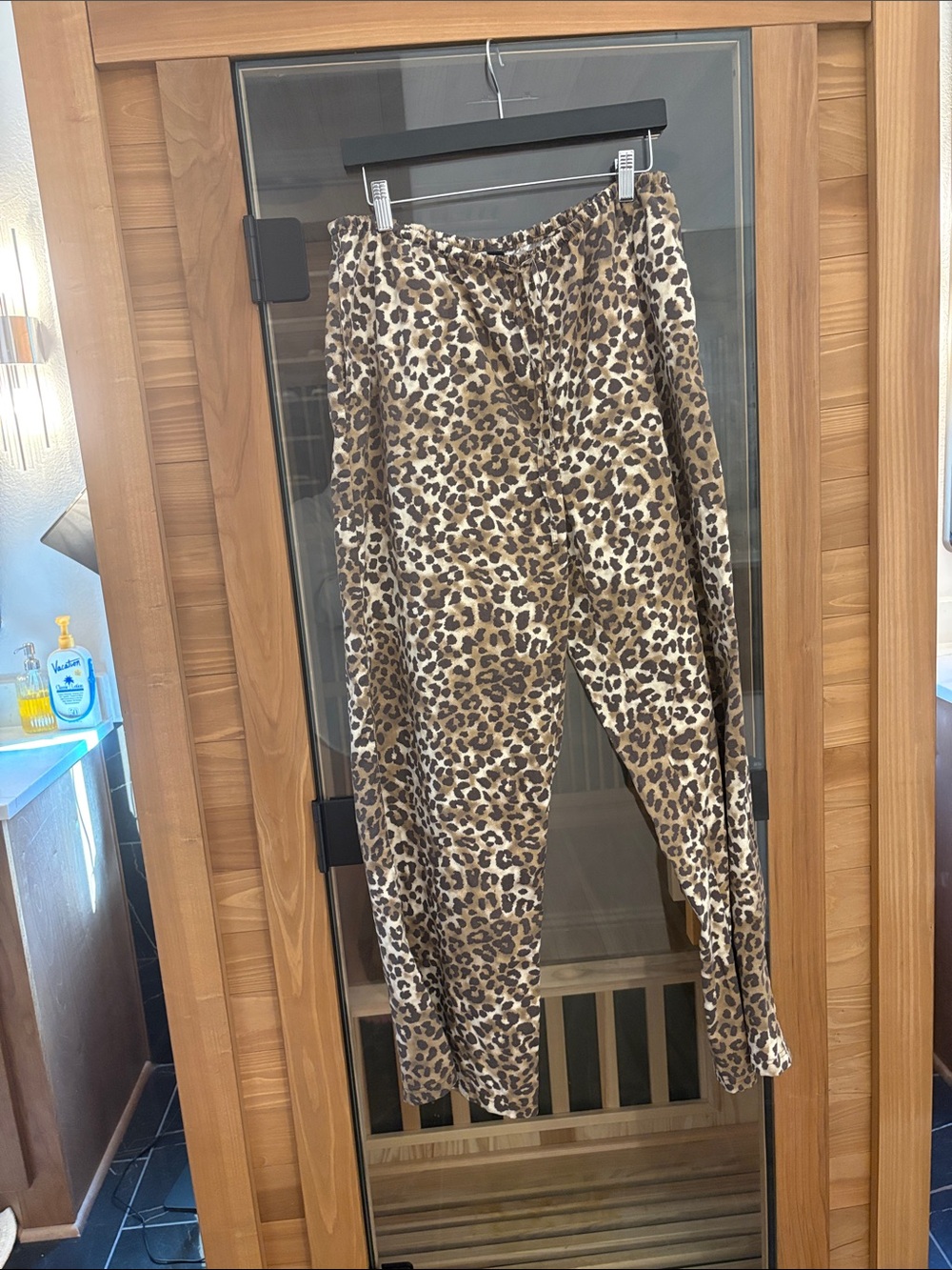 American Eagle Outfitters Leopard Print Elastic Waist Pants - Brown/Tan/Black